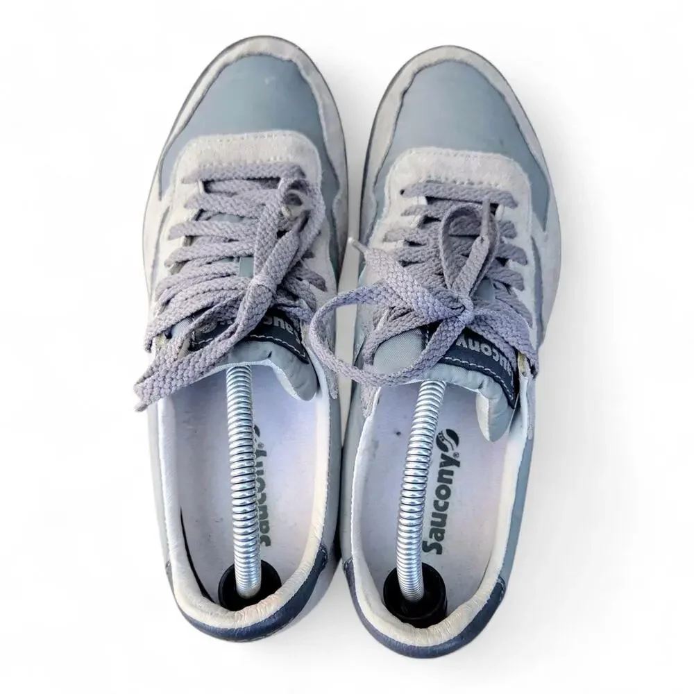 Saucony Bullet Grey White 2943-52 Men Size 7 Low Top Track Retro Shoes Sneakers - Picture 7 of 9